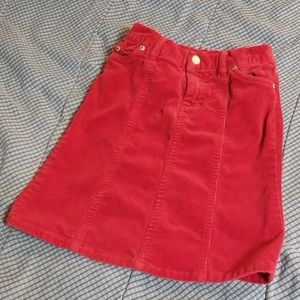 Red corduroy skirt